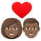 Couple with Heart- Woman- Man- Medium Skin Tone- Dark Skin Tone emoji on Emojione